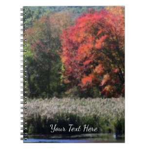 Caderno Espiral Folhagem De Queda Bordo De Uma Natureza Marsh