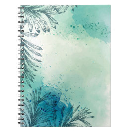 Caderno Espiral Folhagem e Aquarela