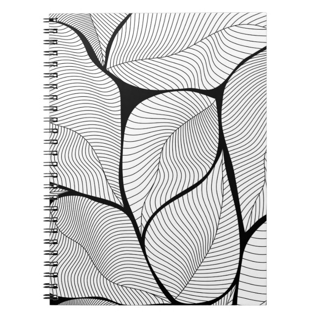 Caderno Espiral Folhagem folhas padrão (Frente)