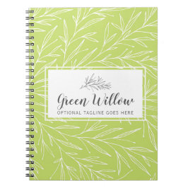 Caderno Espiral Folhas Botânicas Modernas Ramos de Verdura Minimal