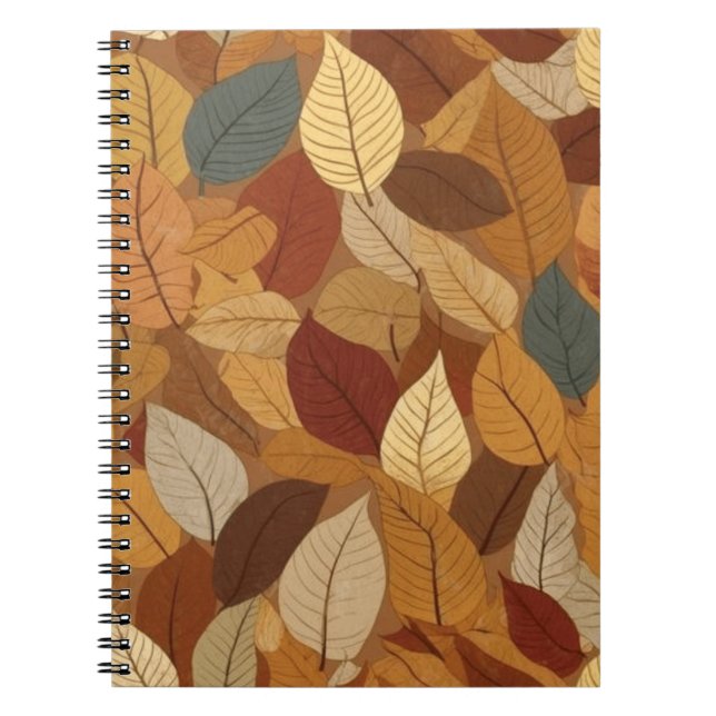 Caderno Espiral Folhas coloridas do outono (Frente)
