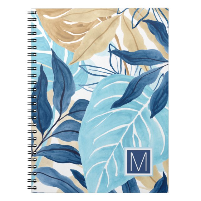 Caderno Espiral Folhas da selva azul (Frente)