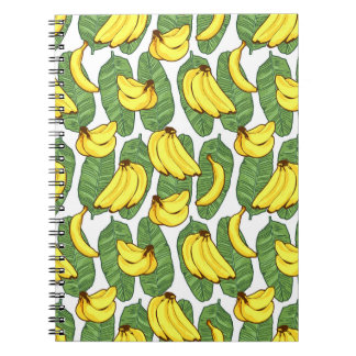 Caderno Espiral Folhas de Banana: Padrão de Fruta Tropical