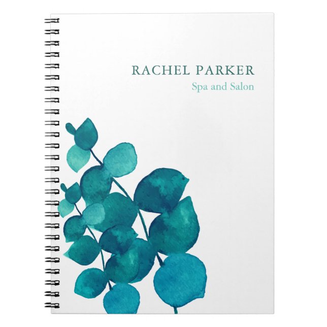 Caderno Espiral Folhas de Eucalipto Elegantes (Frente)