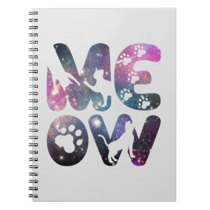 Caderno Espiral Folhas de gato e estampas de pata de gato