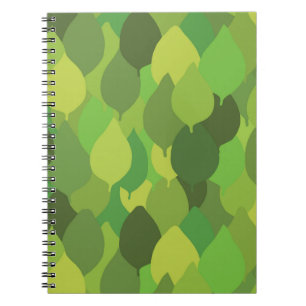 Caderno Espiral Folhas de Lush alegres - padrão de superfície unif