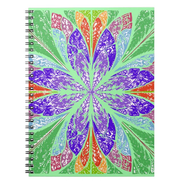 Caderno Espiral Folhas de luz verde (Frente)