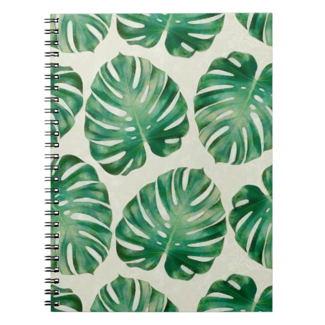 Caderno Espiral Folhas de Monstera (Frente)