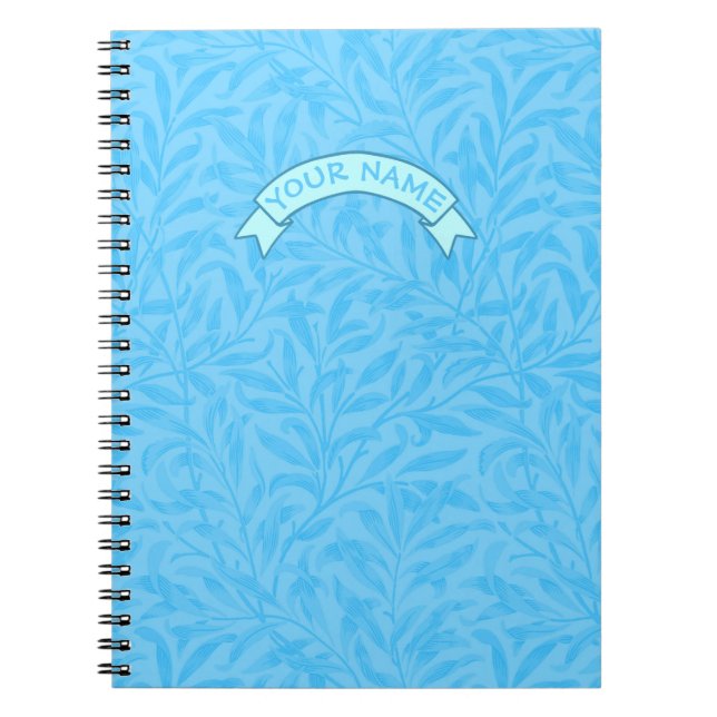 Caderno Espiral Folhas de Notebook com nome personalizado azul (Frente)