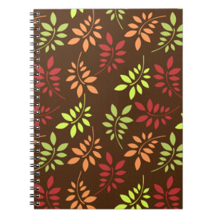 Caderno Espiral Folhas de outono coloridas em notebooks de tons qu