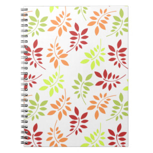 Caderno Espiral Folhas de outono coloridas em tons quentes