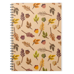 Caderno Espiral Folhas de outono e Bolotas