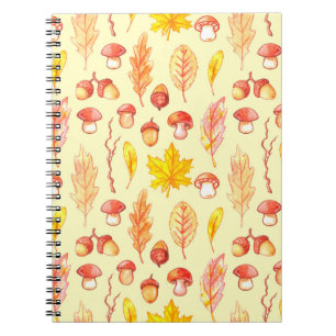 Caderno Espiral Folhas de outono: Papel de Wallpaper Retroativo de