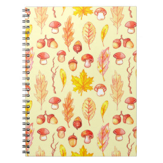 Caderno Espiral Folhas de outono: Papel de Wallpaper Retroativo de