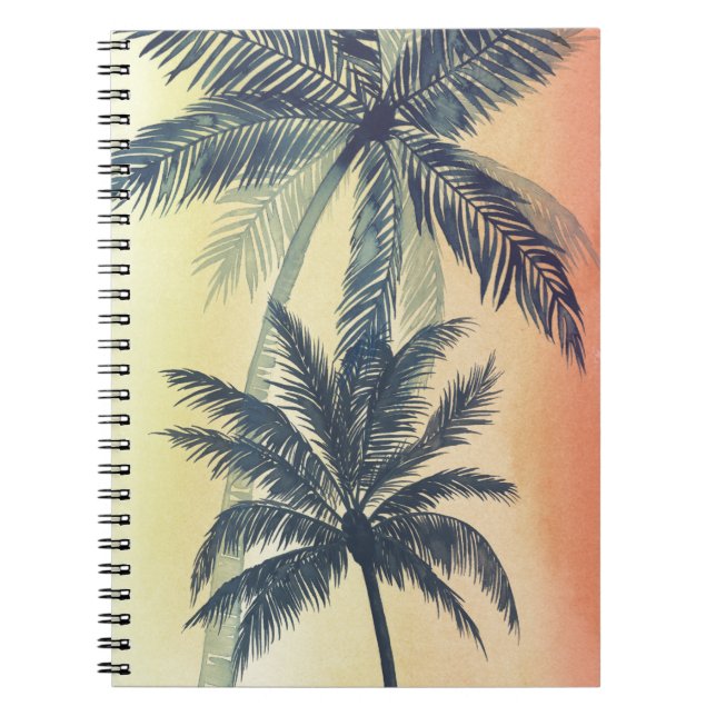 Caderno Espiral Folhas de Palma Tropicais (Frente)