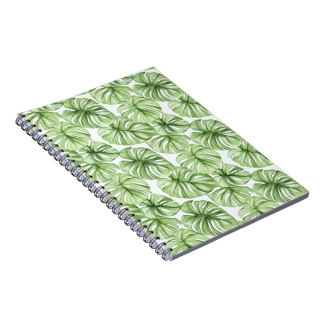 Caderno Espiral Folhas de Palma Verde Tropicais (Lado Direito)