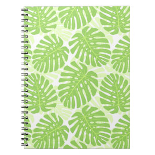Caderno Espiral Folhas De Plantas Tropicais - Padrão De Monstera