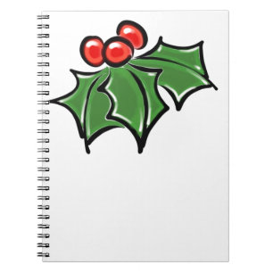 Caderno Espiral Folhas do azevinho