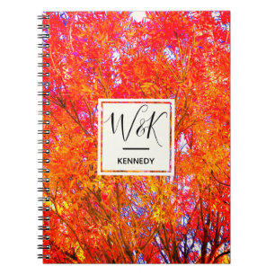 Caderno Espiral Folhas do outono