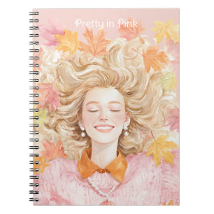 Caderno Espiral Folhas Louro Verde Amarelo Rosa