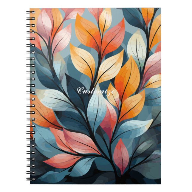 Caderno Espiral Folhas Multicoloridas  Enseada do Trovão (Frente)