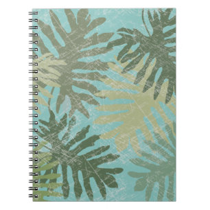 Caderno Espiral Folhas tropicais desbotadas