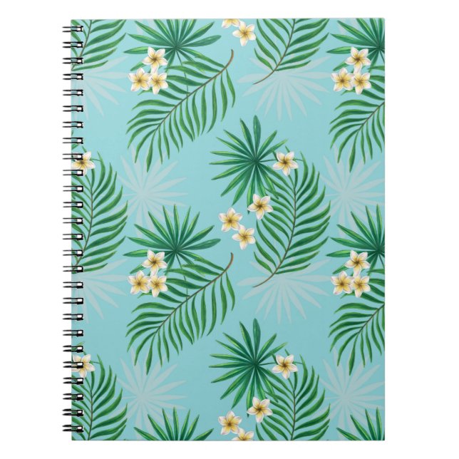 Caderno Espiral Folhas tropicais e flores (Frente)