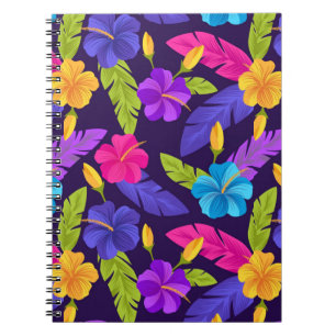 Caderno Espiral Folhas tropicais e flores Padrão-23857