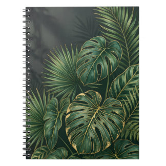 Caderno Espiral Folhas Tropicais Elegantes de Monstera Botânica
