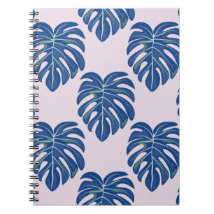 Caderno Espiral Folhas Tropicais Fashionáveis Padrão Sem Costura