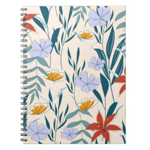 Caderno Espiral Folhas Tropicais: Fundo Abstrato fascinável.