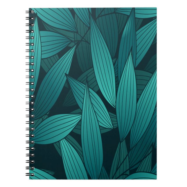 Caderno Espiral Folhas tropicais gradientes (Frente)