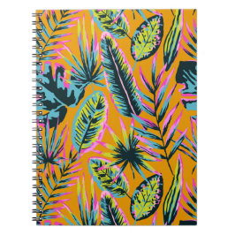 Caderno Espiral Folhas Tropicais Havaianas E Plantas Padrão-Impres