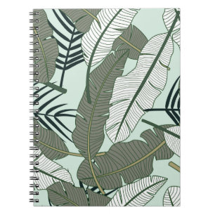 Caderno Espiral Folhas Tropicais: Padrão Natural Invisível.