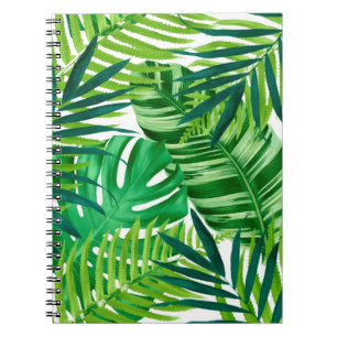 Caderno Espiral Folhas Tropicais Verdes