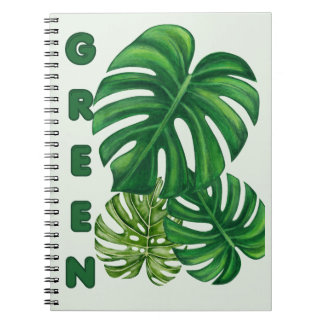 Caderno Espiral Folhas Verdes de Monstera
