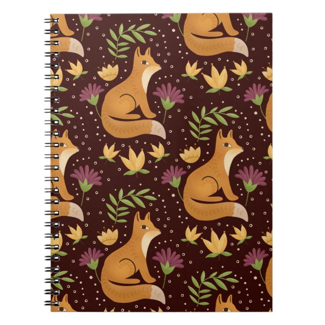 Caderno Espiral Folk Foxes Spiral Notebook (Frente)