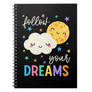 Caderno Espiral Follow Your Dreams Cloud & Moon