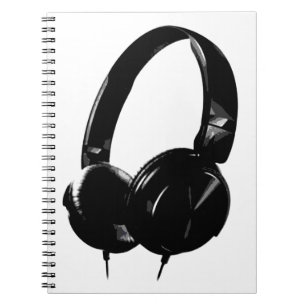Caderno Espiral Fone de ouvido pop Art