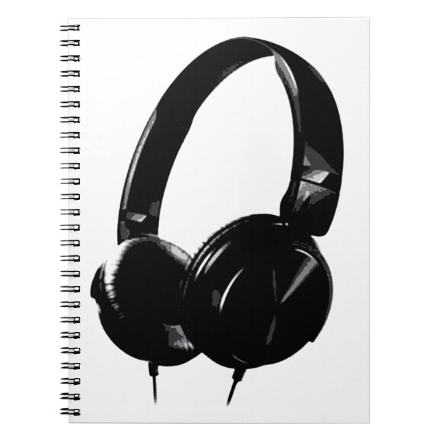 Caderno Espiral Fone de ouvido pop Art (Frente)