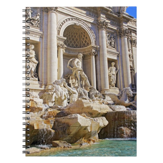 Caderno Espiral Fonte de Trevi Roma Fotografia (Frente)