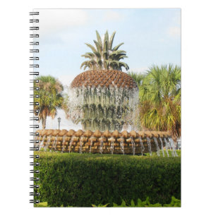Caderno Espiral Fonte do abacaxi do SC de Charleston, parque de
