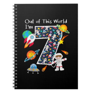 Caderno Espiral Fora deste mundo, eu tenho 7 7 de 7 anos de idade