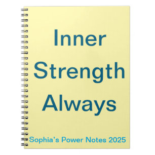 Caderno Espiral Força interna sempre - presente de bem-estar menta