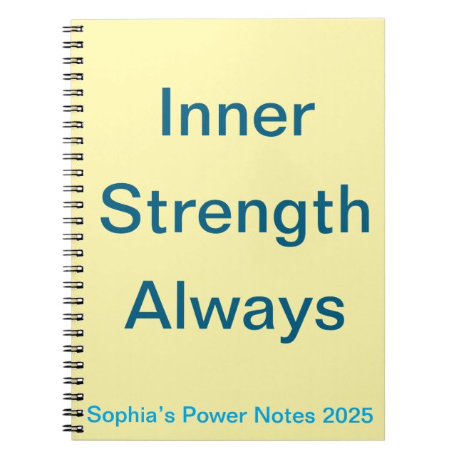 Caderno Espiral Força interna sempre - presente de bem-estar menta (Frente)