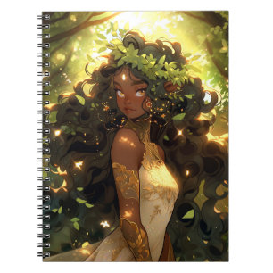 Caderno Espiral Forest Elf African Black Fantasy Art