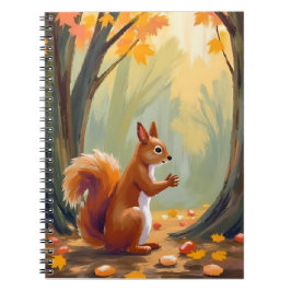 Caderno Espiral Forest Squirrel | Autumn Animal Watercolor Fall