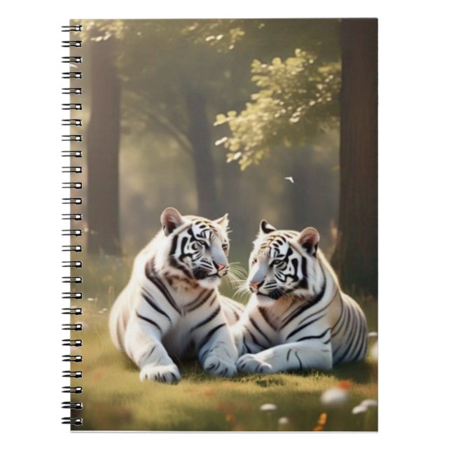Caderno Espiral Forest Stillness – White Tigers Notebook (Frente)