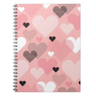 Caderno Espiral Forma cardíaca padrão uniforme moderno em ruas d