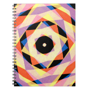 Caderno Espiral Forma de diamante striped mulicolada em background